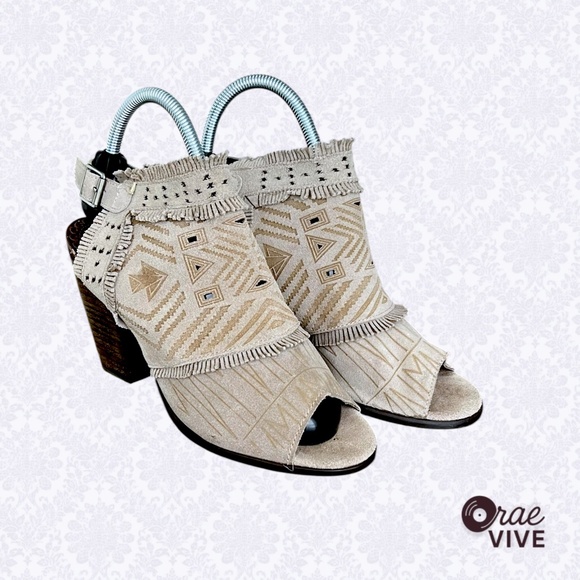 Naughty Monkey Fringe Cut‑Out Suede Block Heel Booties  [W/8.5] - Picture 3 of 7